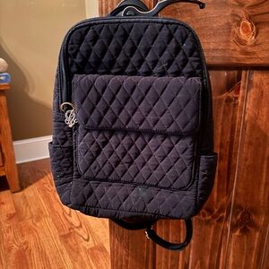 Vera Bradley Black Quilted Backpack with Sleek Design
